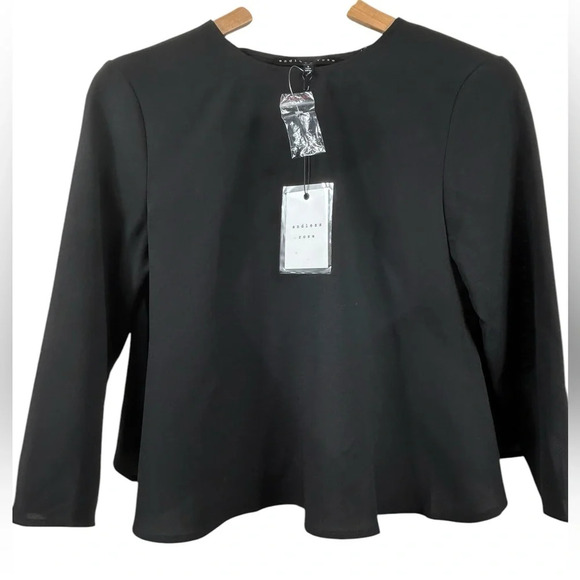 Endless Rose flared cropped blouse, S, semi-open back, flared sleeves, Flowy NEW - Picture 3 of 13